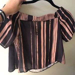 Off the shoulder cropped blouse